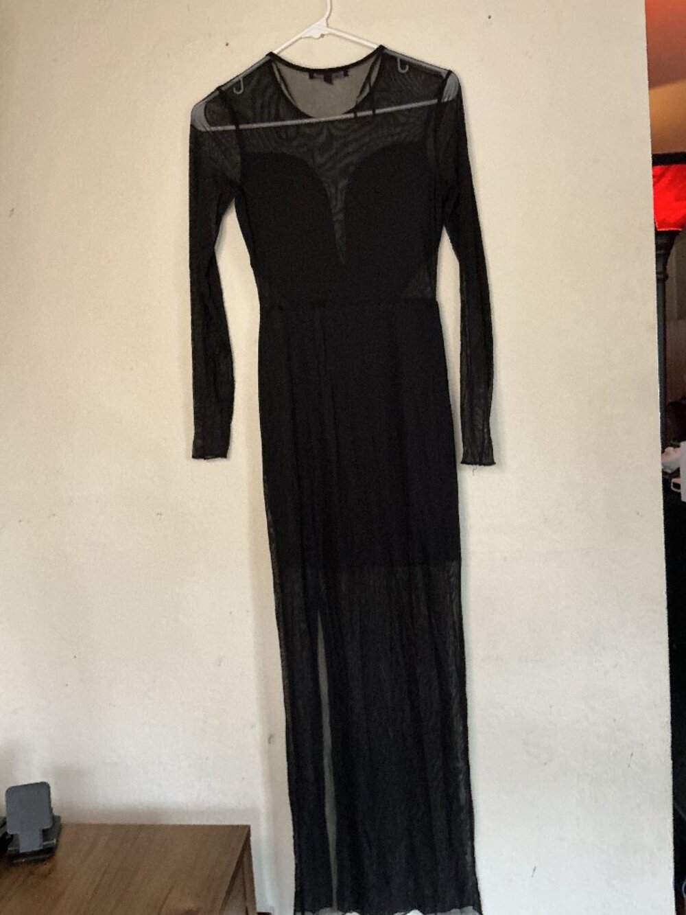 Black Mesh Maxi Dress - Women's Size Medium